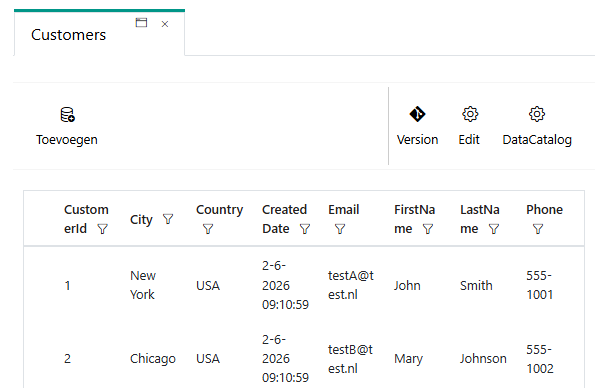 Metadata op tabelniveau in Database Explorer