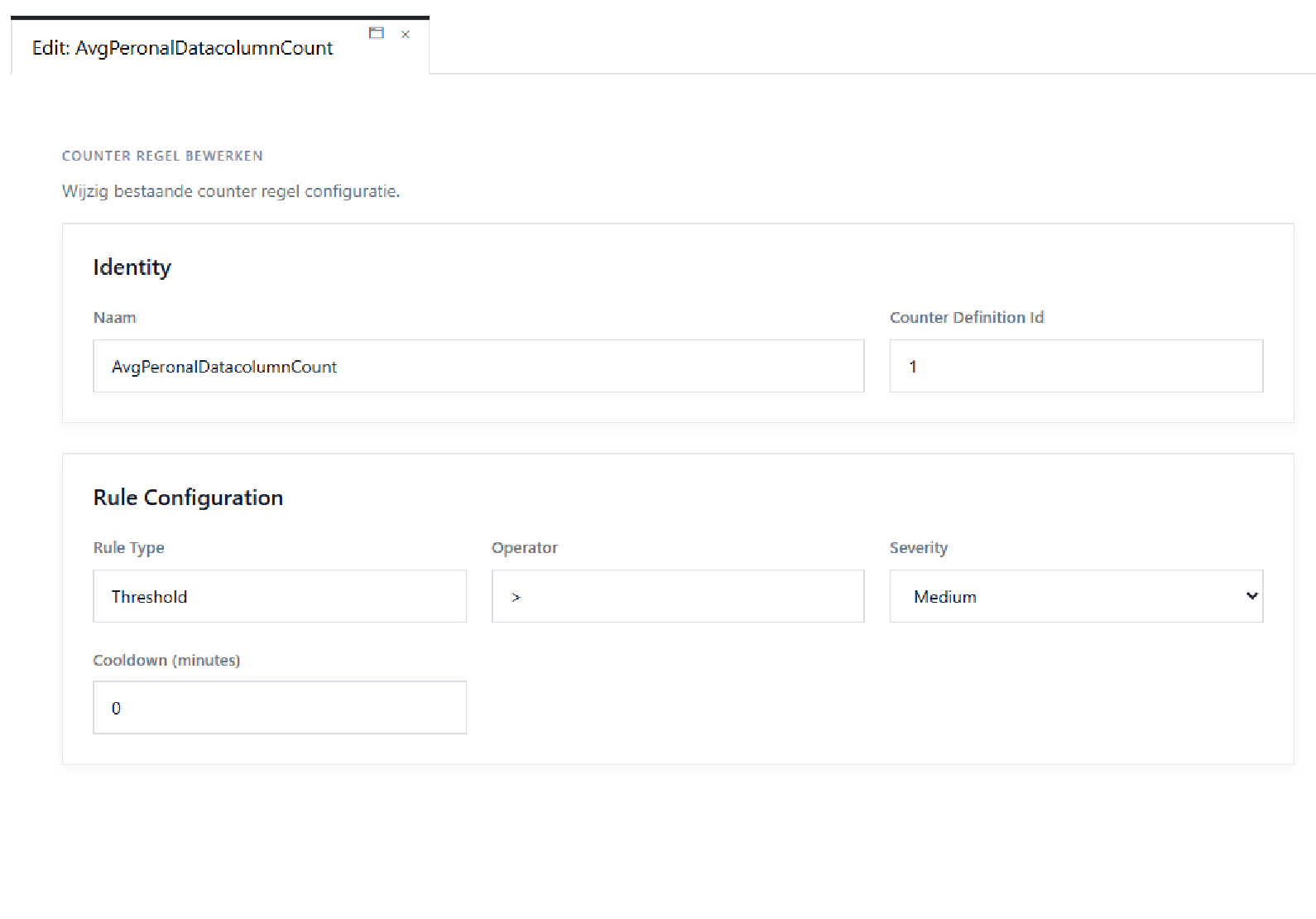 Standaardwaarden instellen voor metingen in Database Explorer