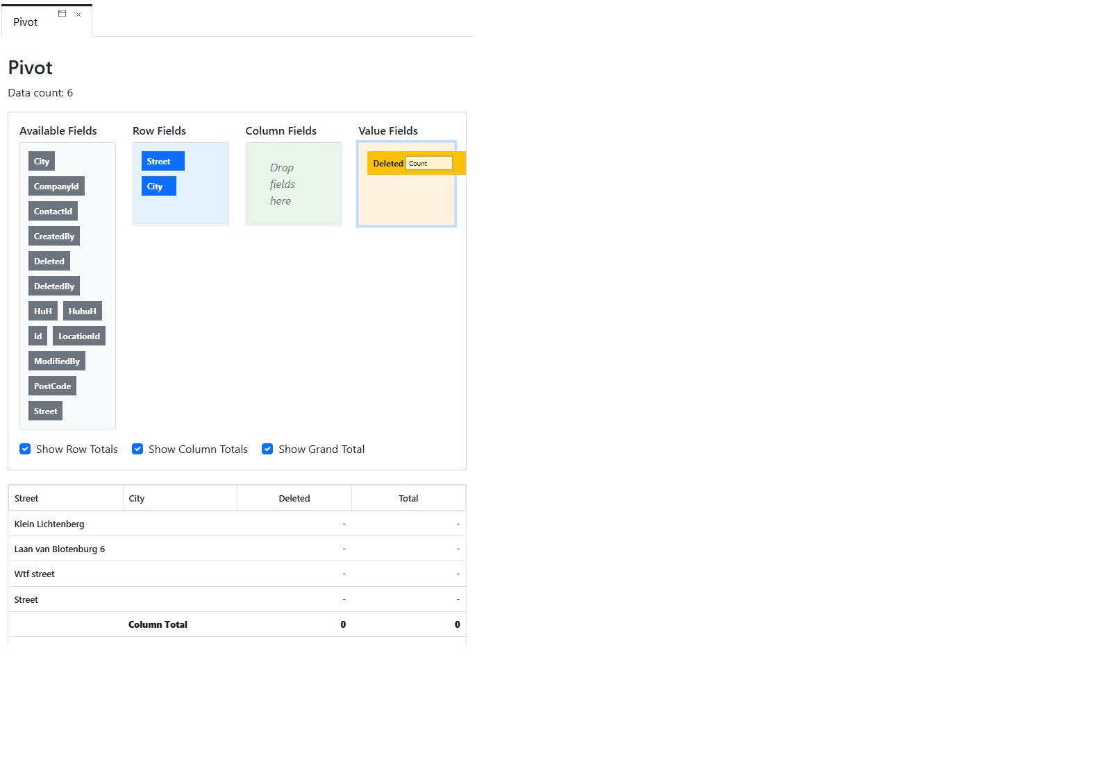 Pivotfunctionaliteit voor data-analyse