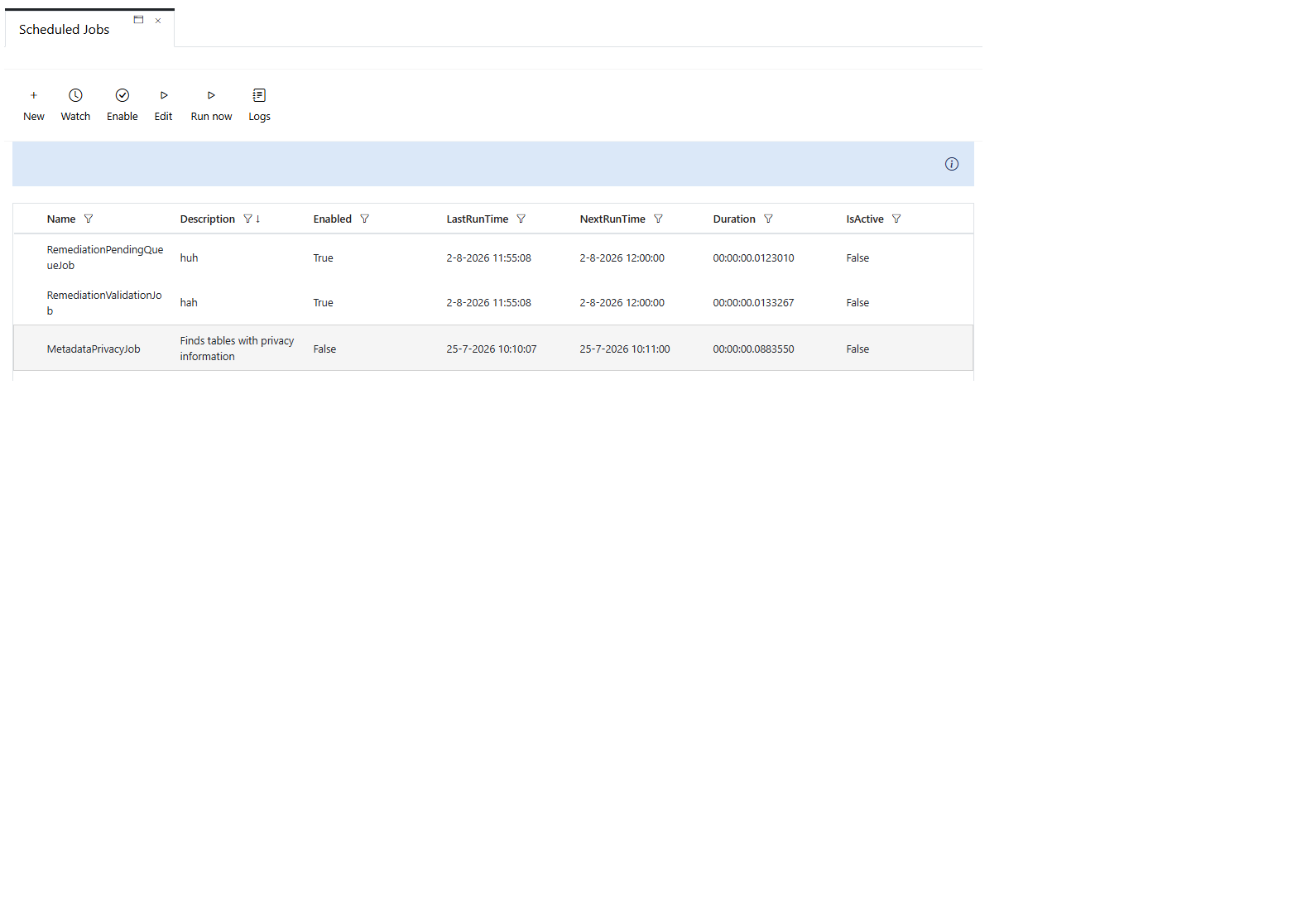 Scheduled job voor periodieke privacyscans